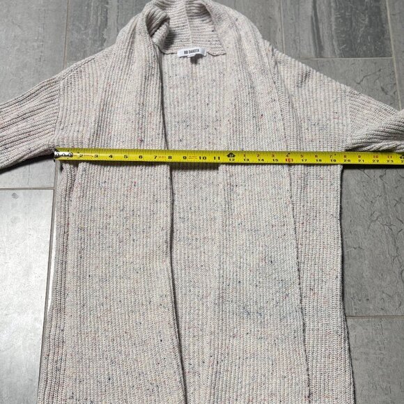 BB Dakota Chill Pill Speckled Open Front Longline Knit Cardigan Sweater Size XS - Picture 7 of 9